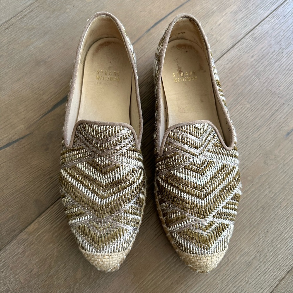 Stuart Weitzman Mettalic Espadrilles, Size 4.5 - image 2